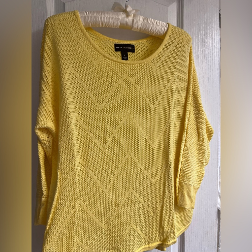 Dana Buchman Sunny Yellow Crew Neck Sweater